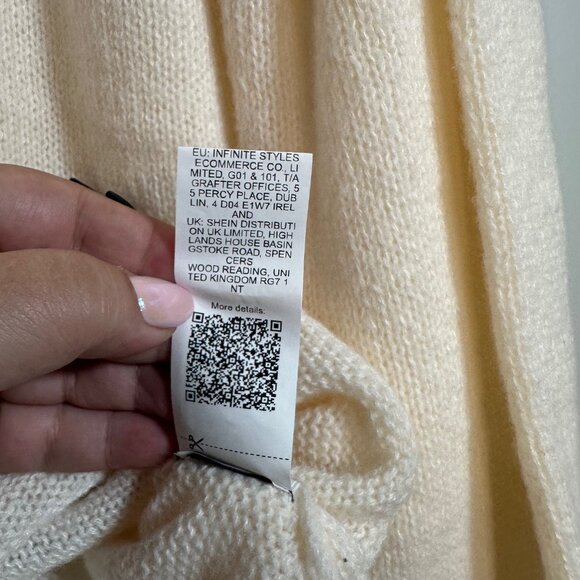 Coquette Ivory and Black Bows Bishop Sleeve Round Neck Sweater 1XL - Picture 9 of 10